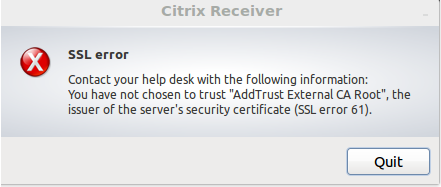 citrix receiver for mac certificate error